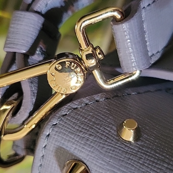 Furla Metropolis Studded Leather Flap Crossbody Bag in Periwinkle Blue – Leather - Picture 6 of 14